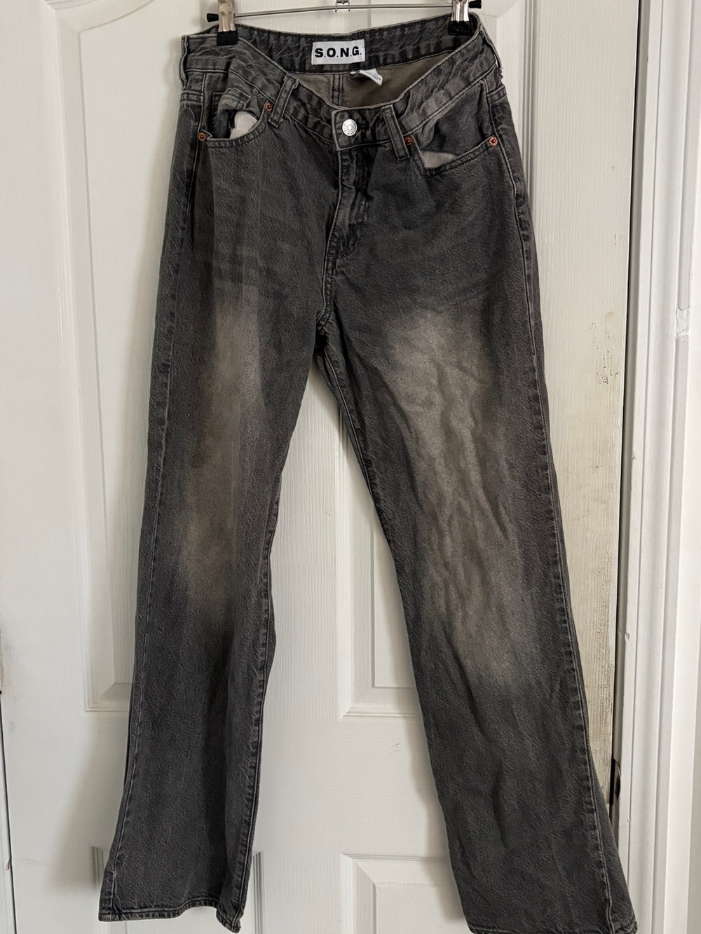 Juniors Washed Black baggy Jeans